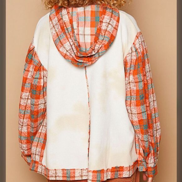 67. POL PLAID ⭐️ STAR Thermal Pull over hoodie - Picture 2 of 3